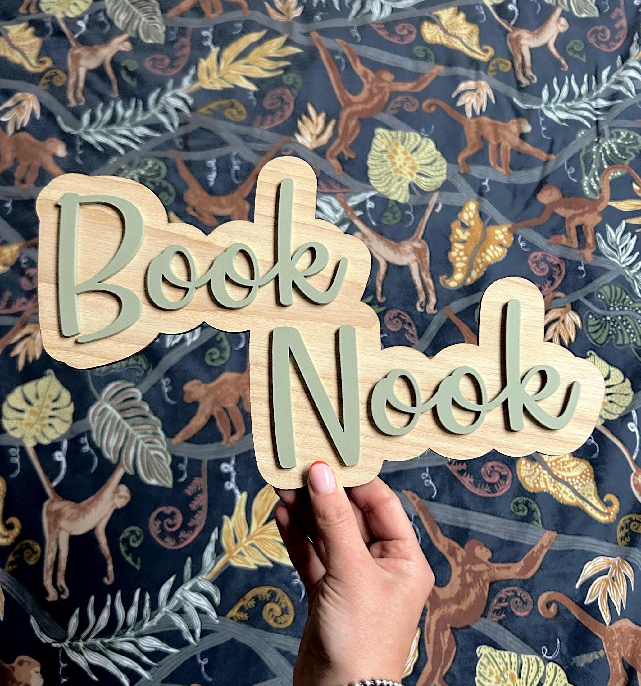Book Nook Sign - Wooden Sign for Bedroom or School