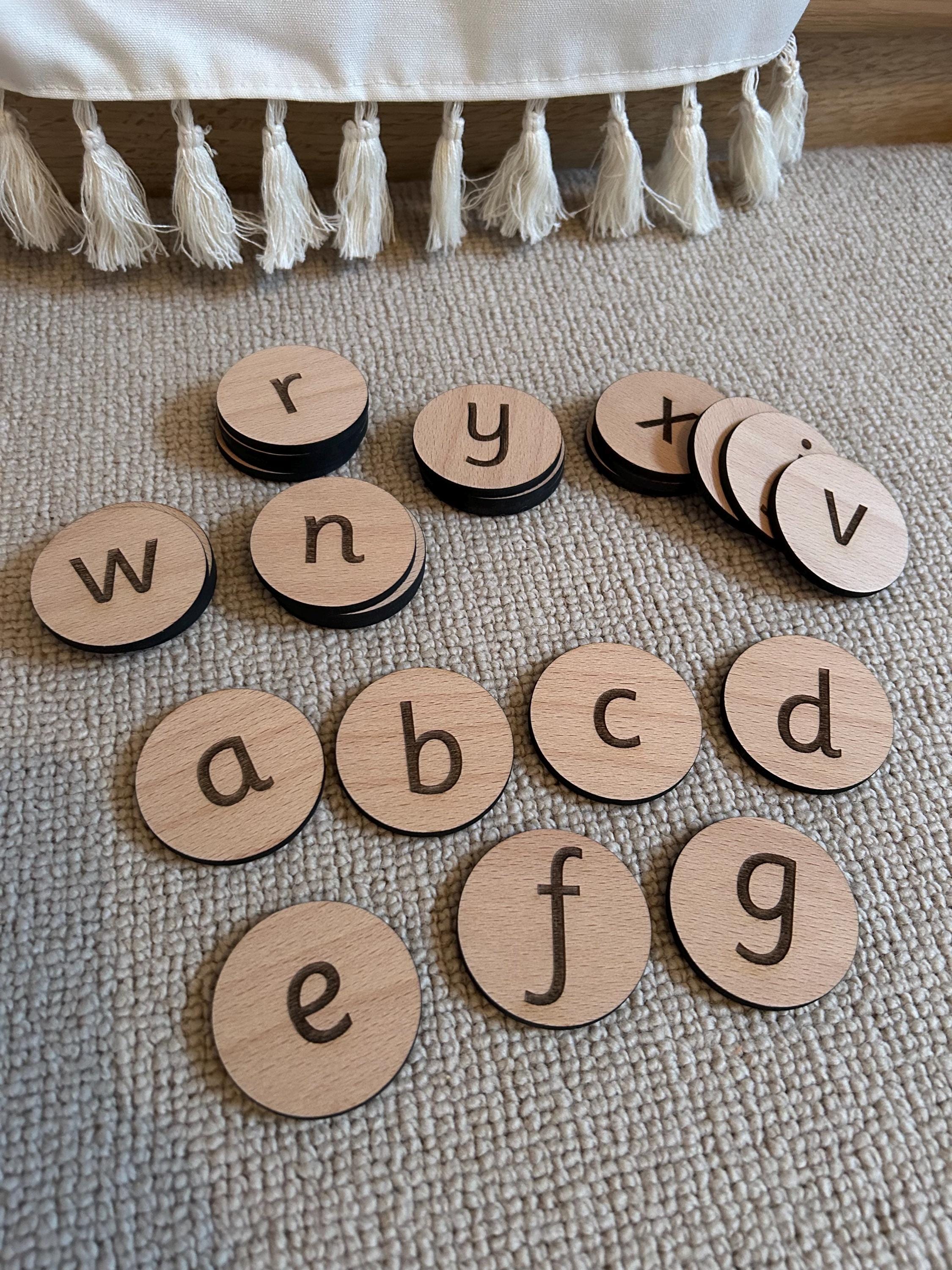 Wooden Alphabet Discs
