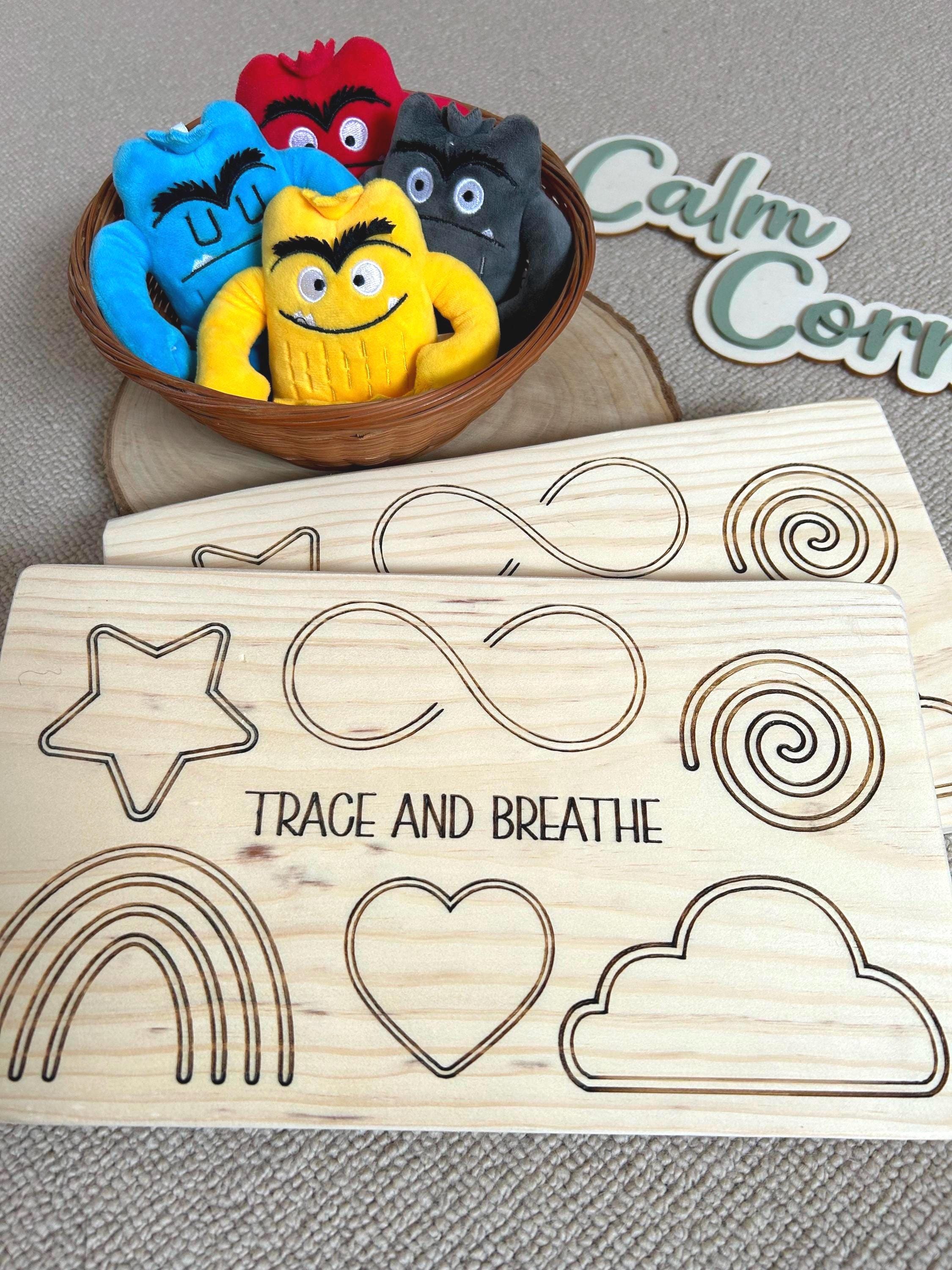 Wooden Mindfulness Breathing Board: Finger Tracing, Calm Corner