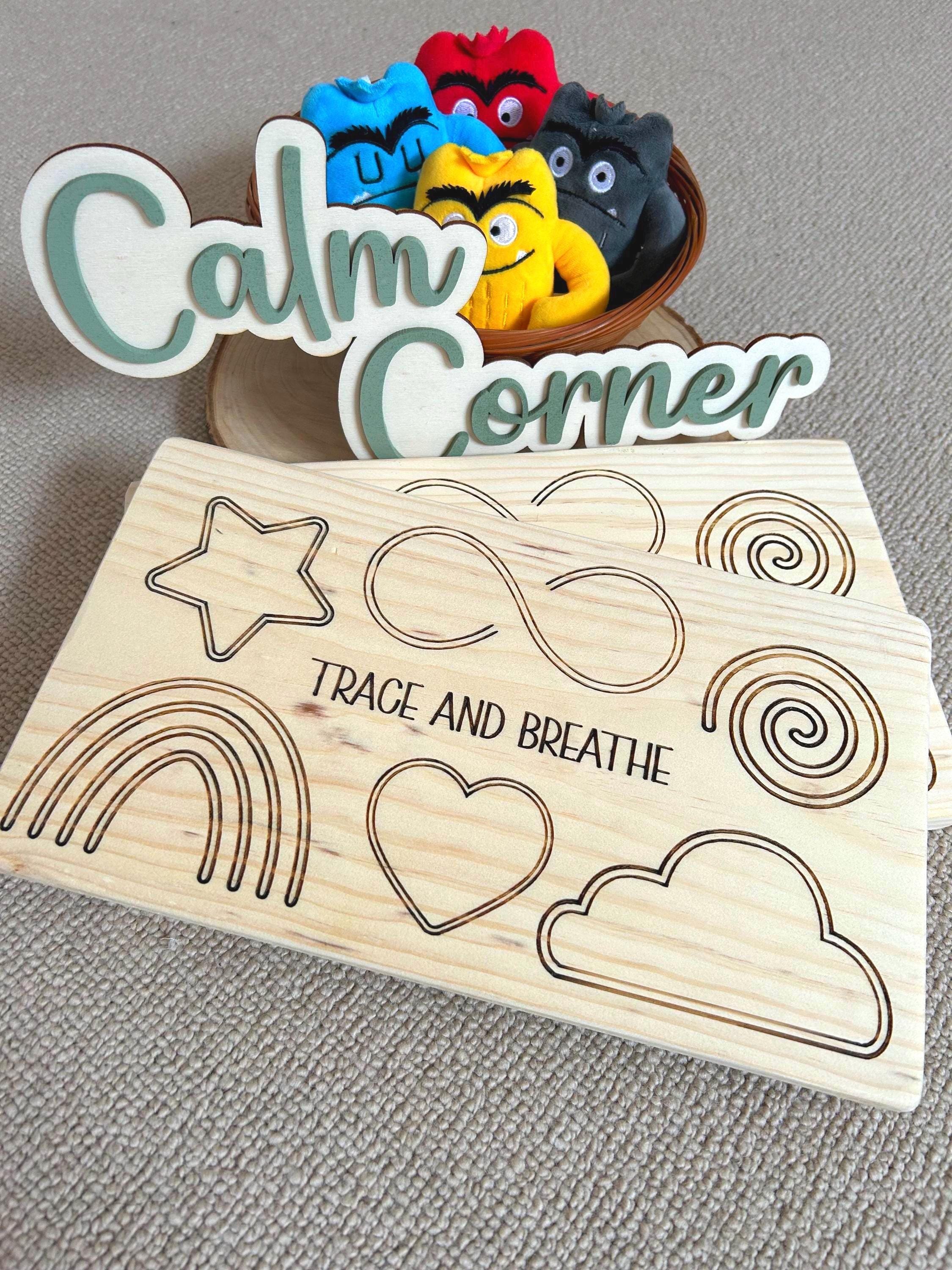 Wooden Mindfulness Breathing Board: Finger Tracing, Calm Corner