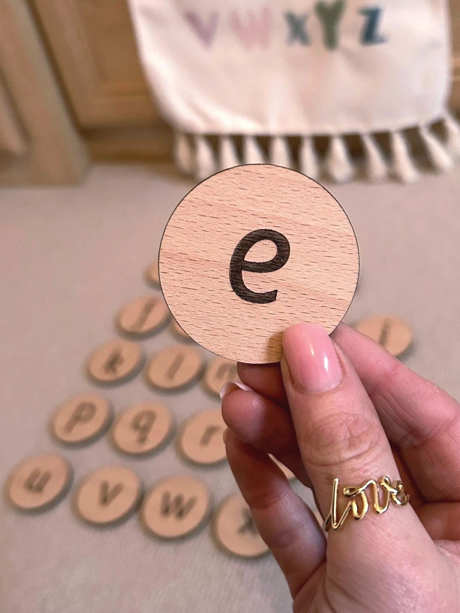 Wooden Alphabet Discs