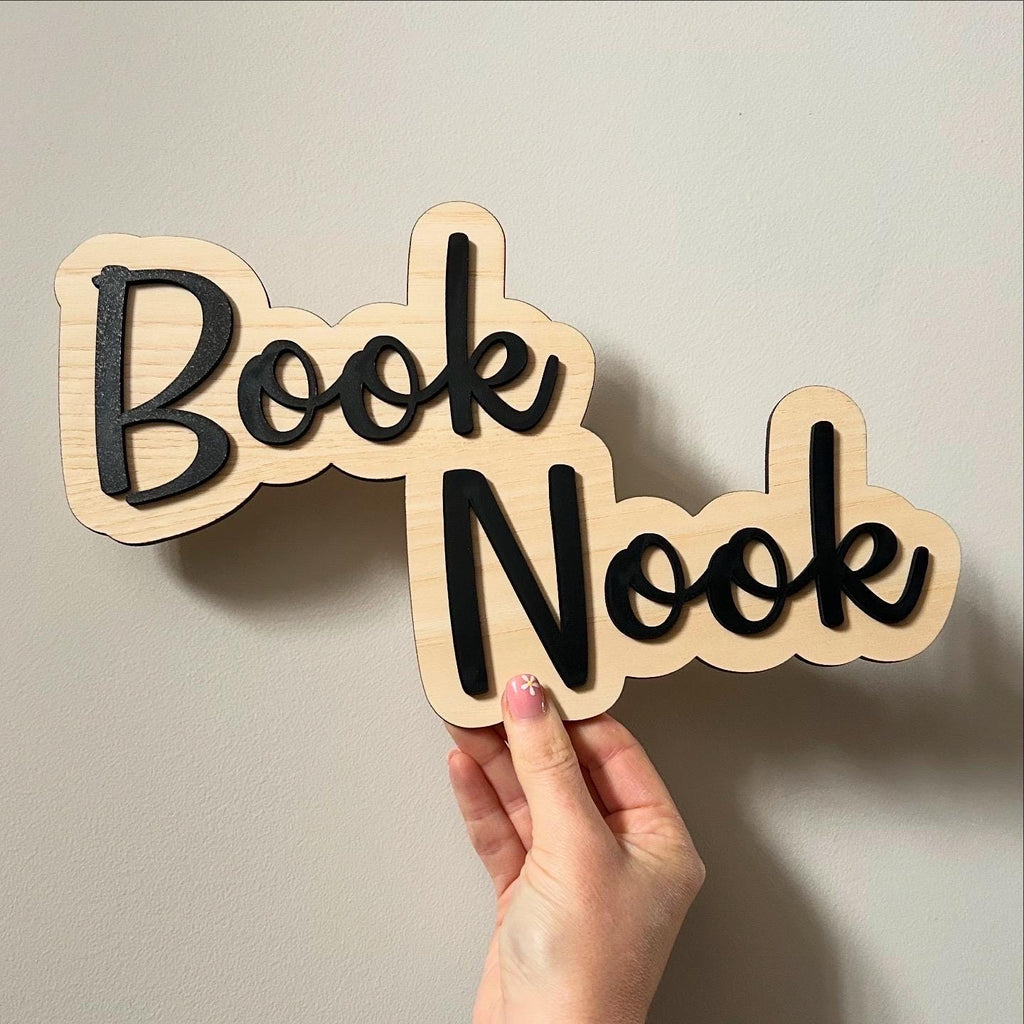 Book Nook Sign - Wooden Sign for Bedroom or School