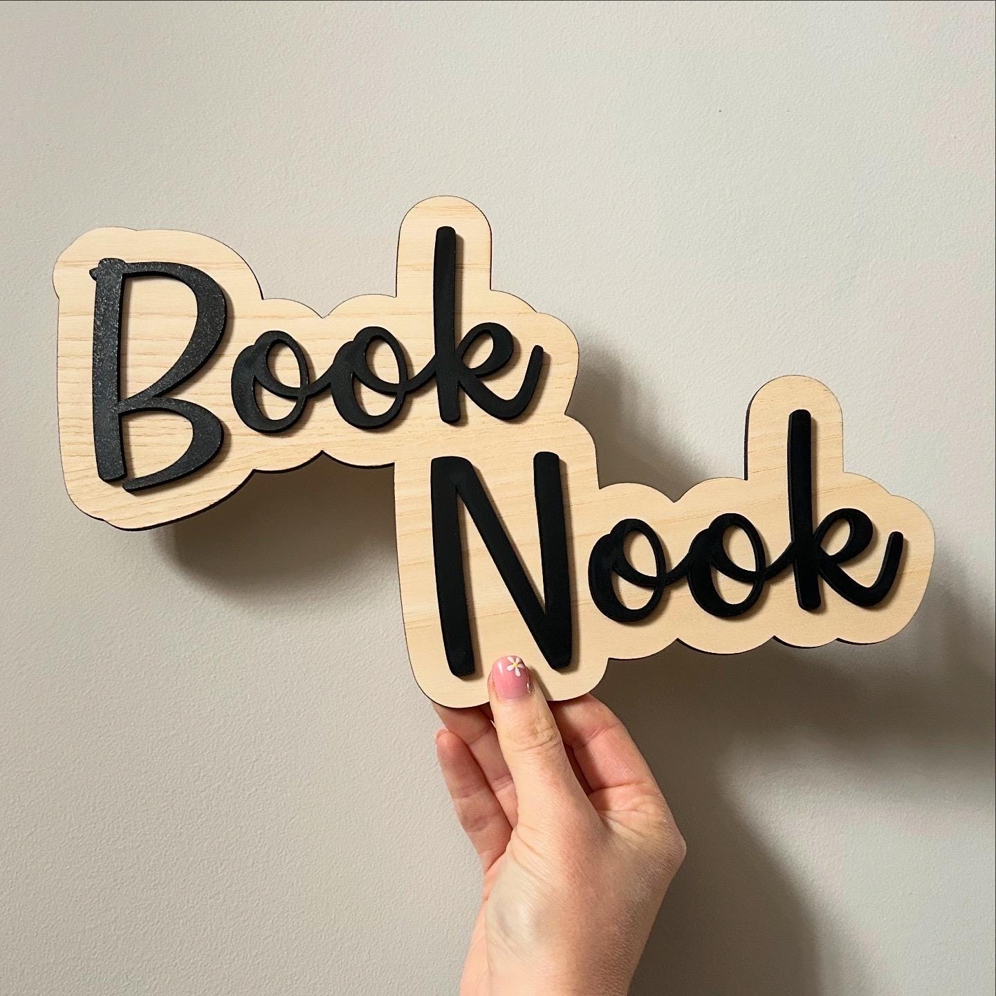 Book Nook Sign - Wooden Sign for Bedroom or School