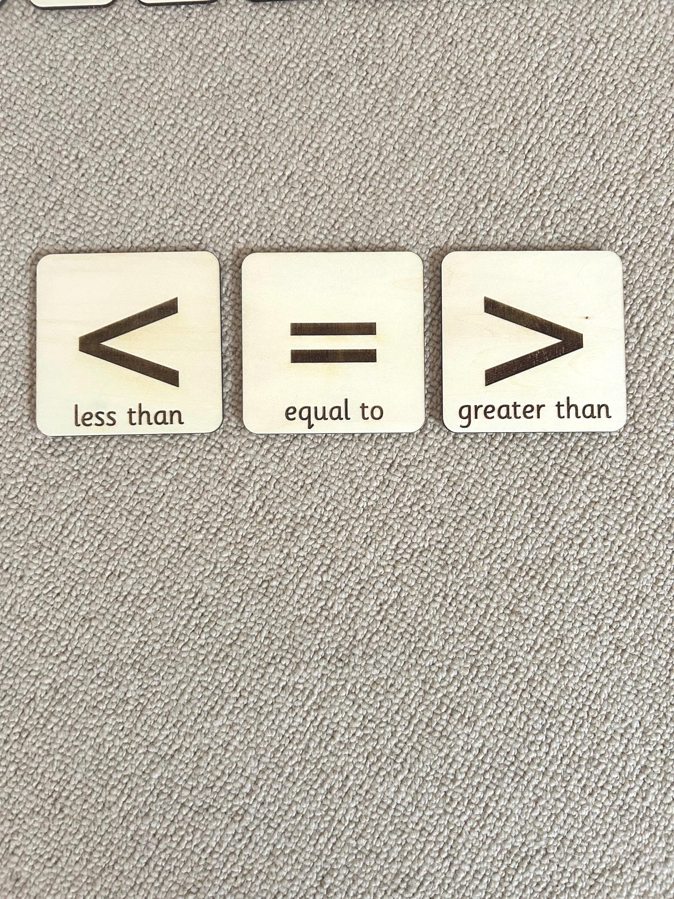 Wooden Place Value Set - Wooden Number Cards - Inequality Symbols