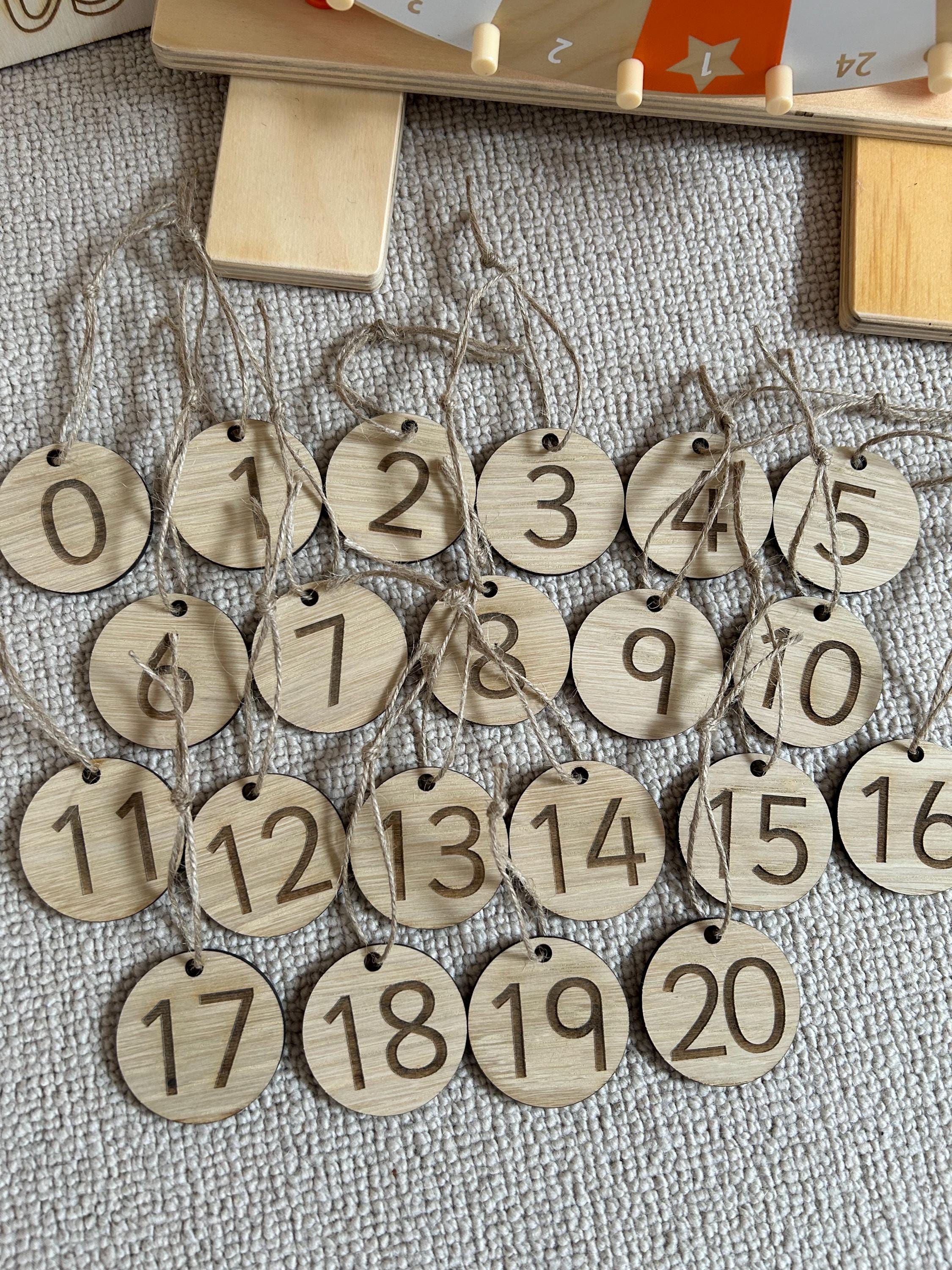 Wooden Number Discs - Numbers to 20