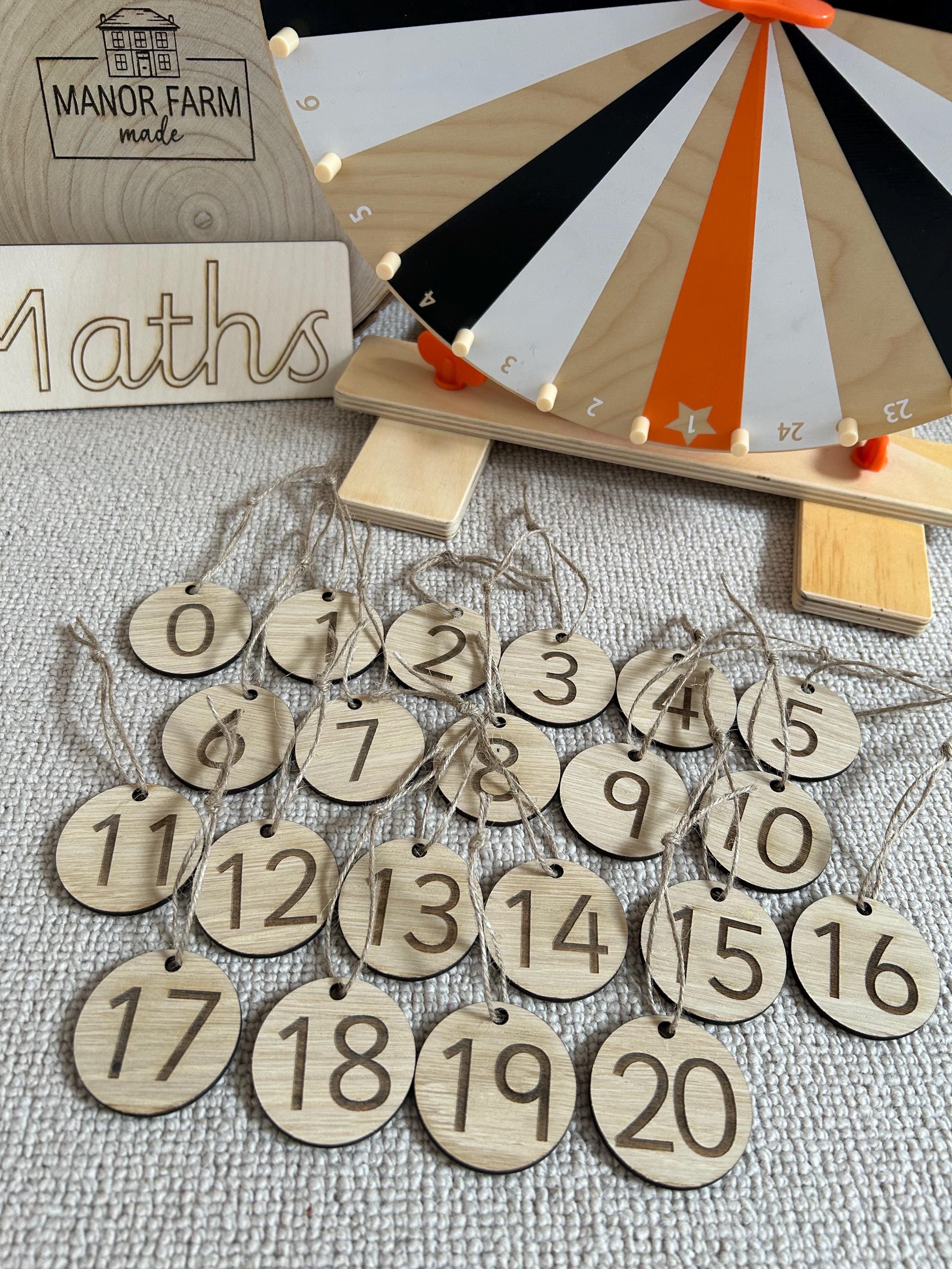 Wooden Number Discs - Numbers to 20