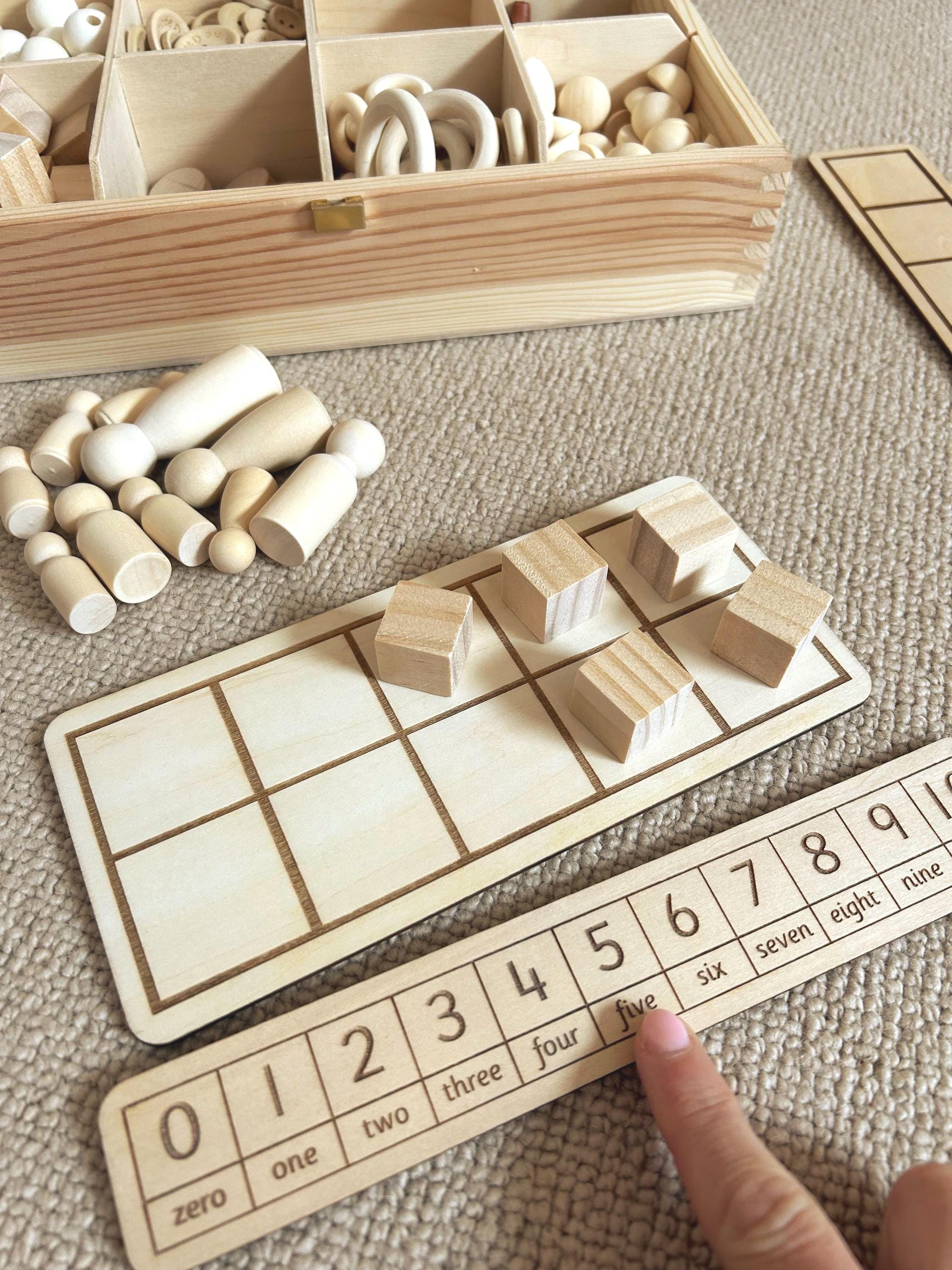 Wooden Number Tracks 0-10: Early Maths Learning, Set of 5