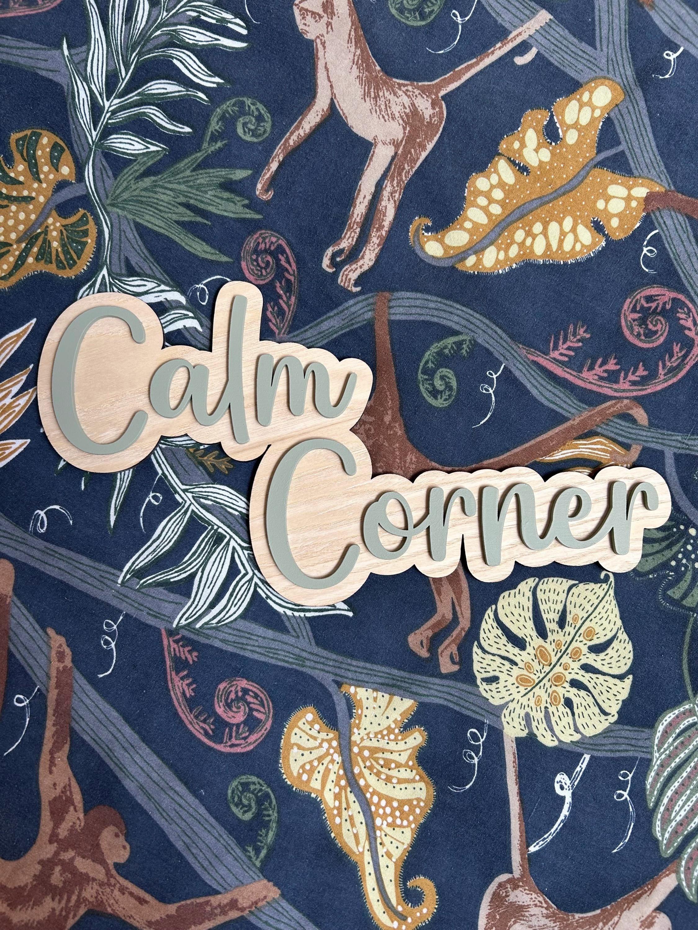 Calm Corner Sign - Wooden Sign for Bedroom or School