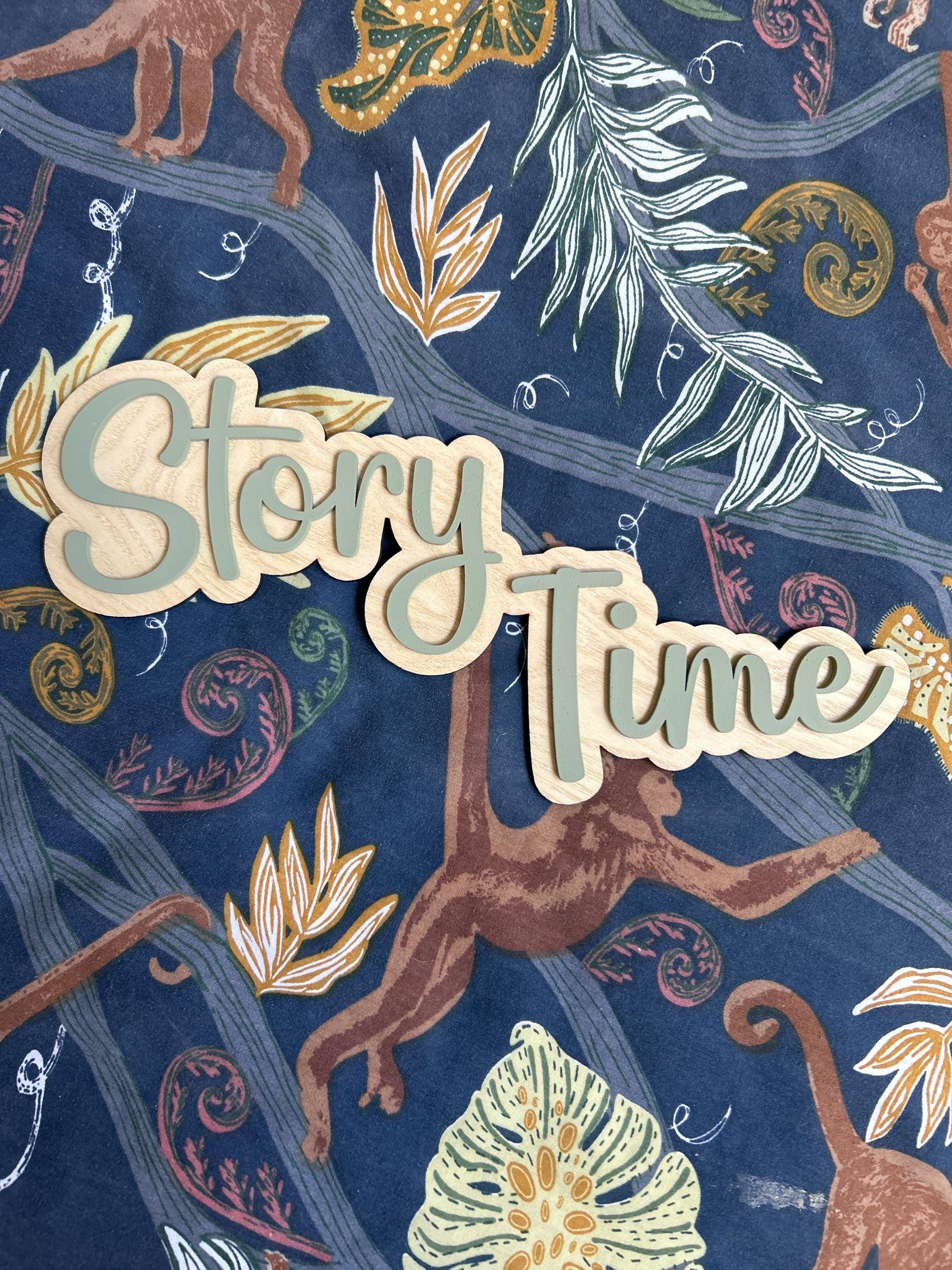 Story Time Sign - Wooden Sign for Bedroom, Nursery or School