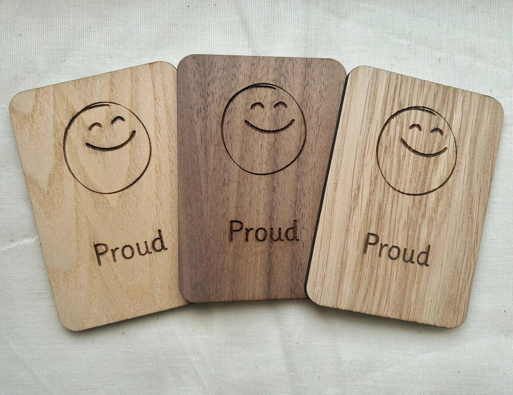Set of 11 Wooden Feelings Flashcards - Emotion Flashcards