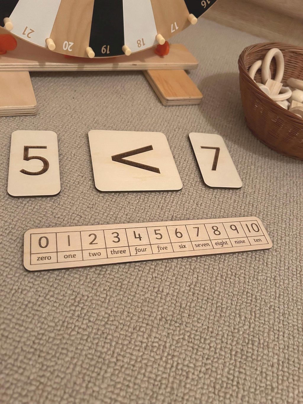 Wooden Number Tracks 0-10: Early Maths Learning, Set of 5
