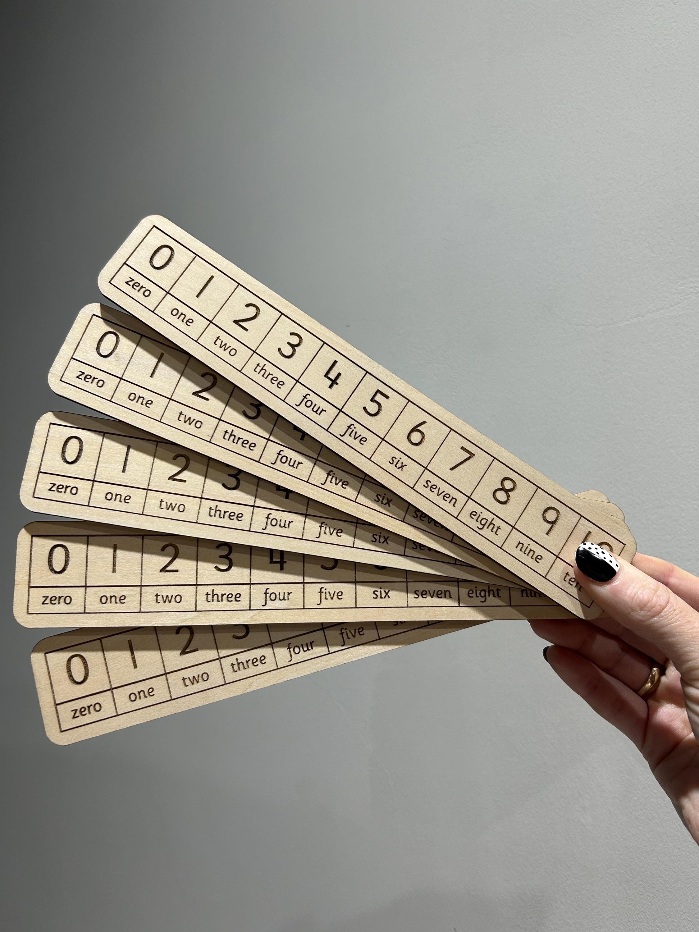 Wooden Number Tracks 0-10: Early Maths Learning, Set of 5