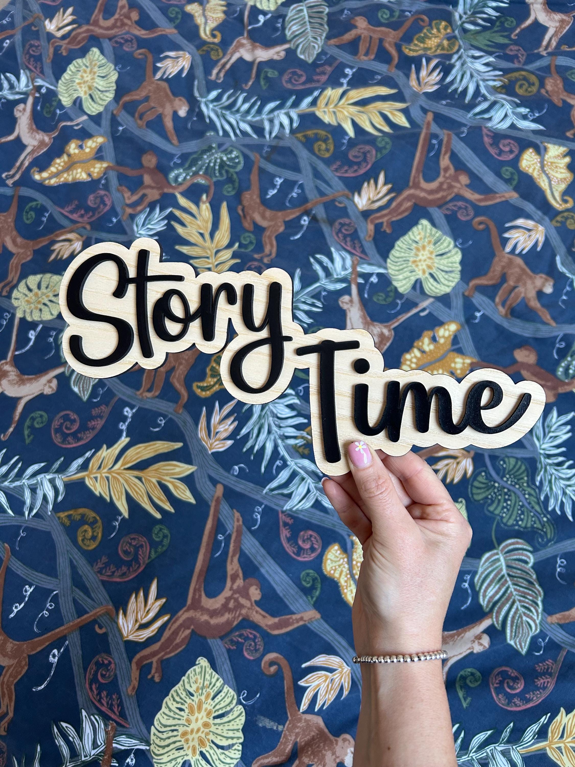 Story Time Sign - Wooden Sign for Bedroom, Nursery or School