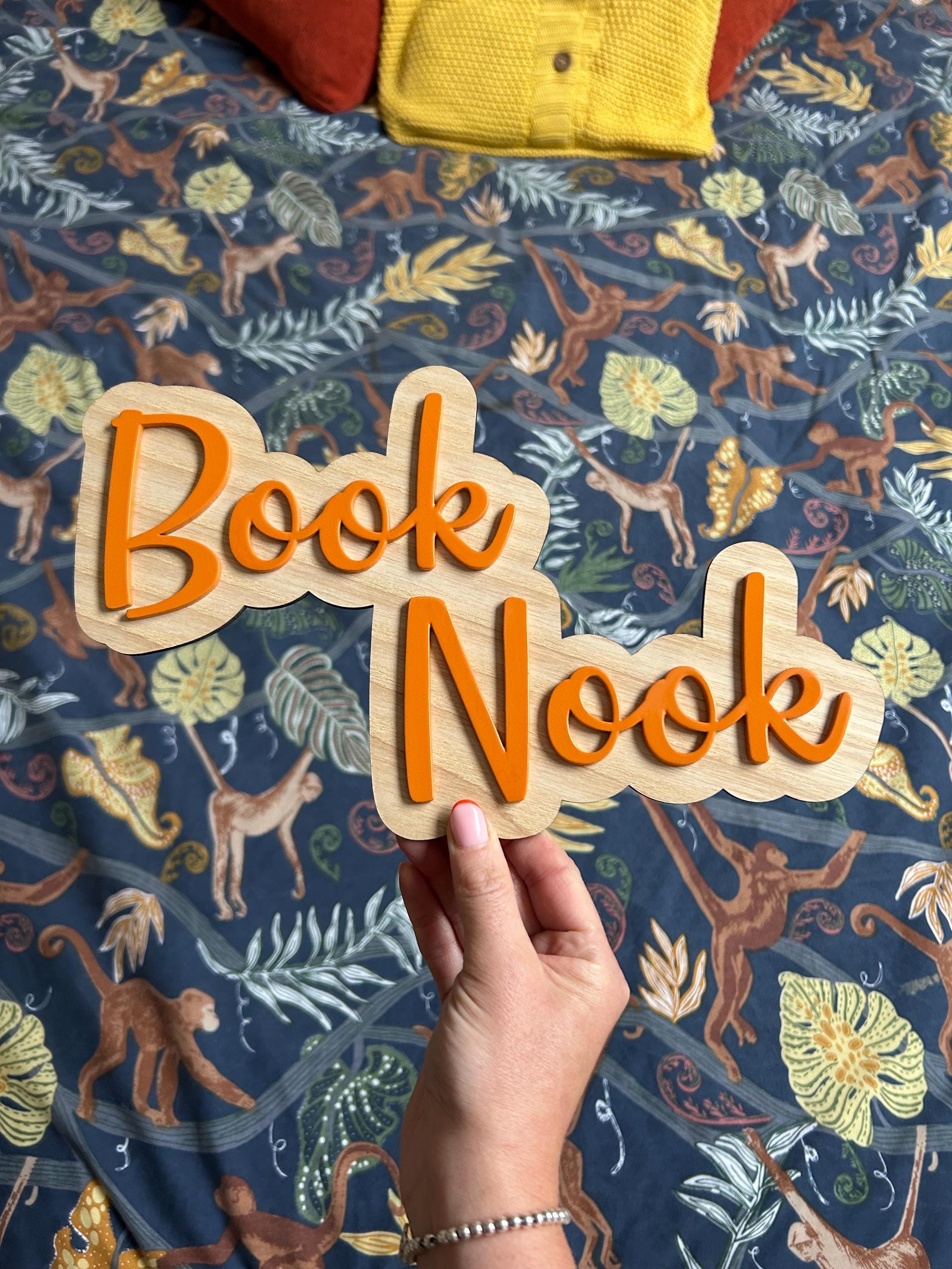 Book Nook Sign - Wooden Sign for Bedroom or School