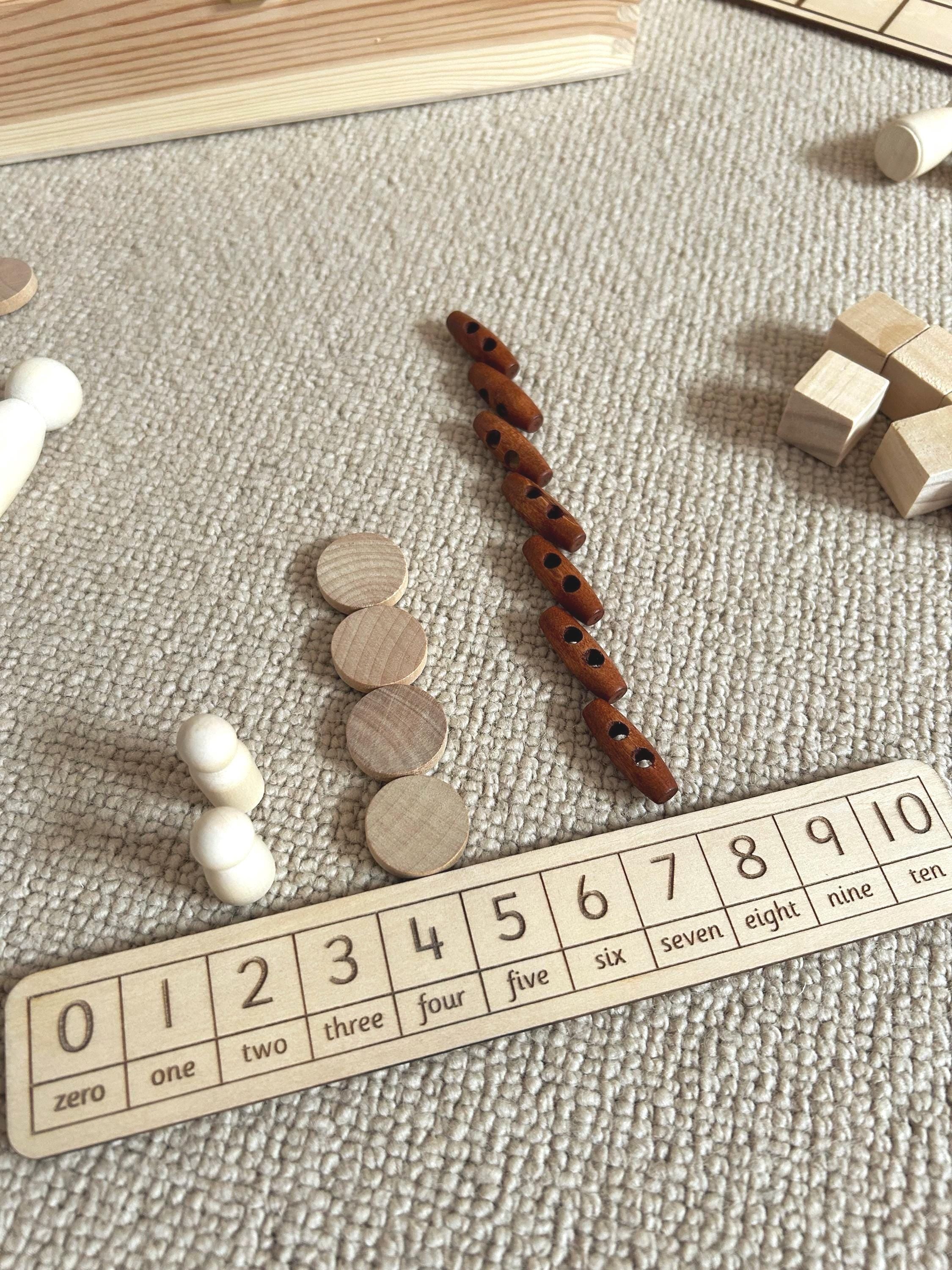 Wooden Number Tracks 0-10: Early Maths Learning, Set of 5