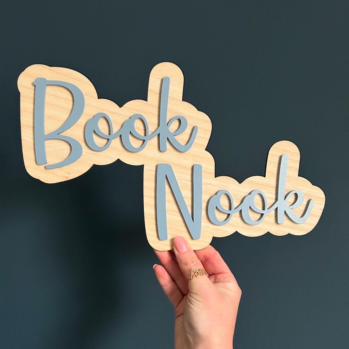 Book Nook Sign - Wooden Sign for Bedroom or School