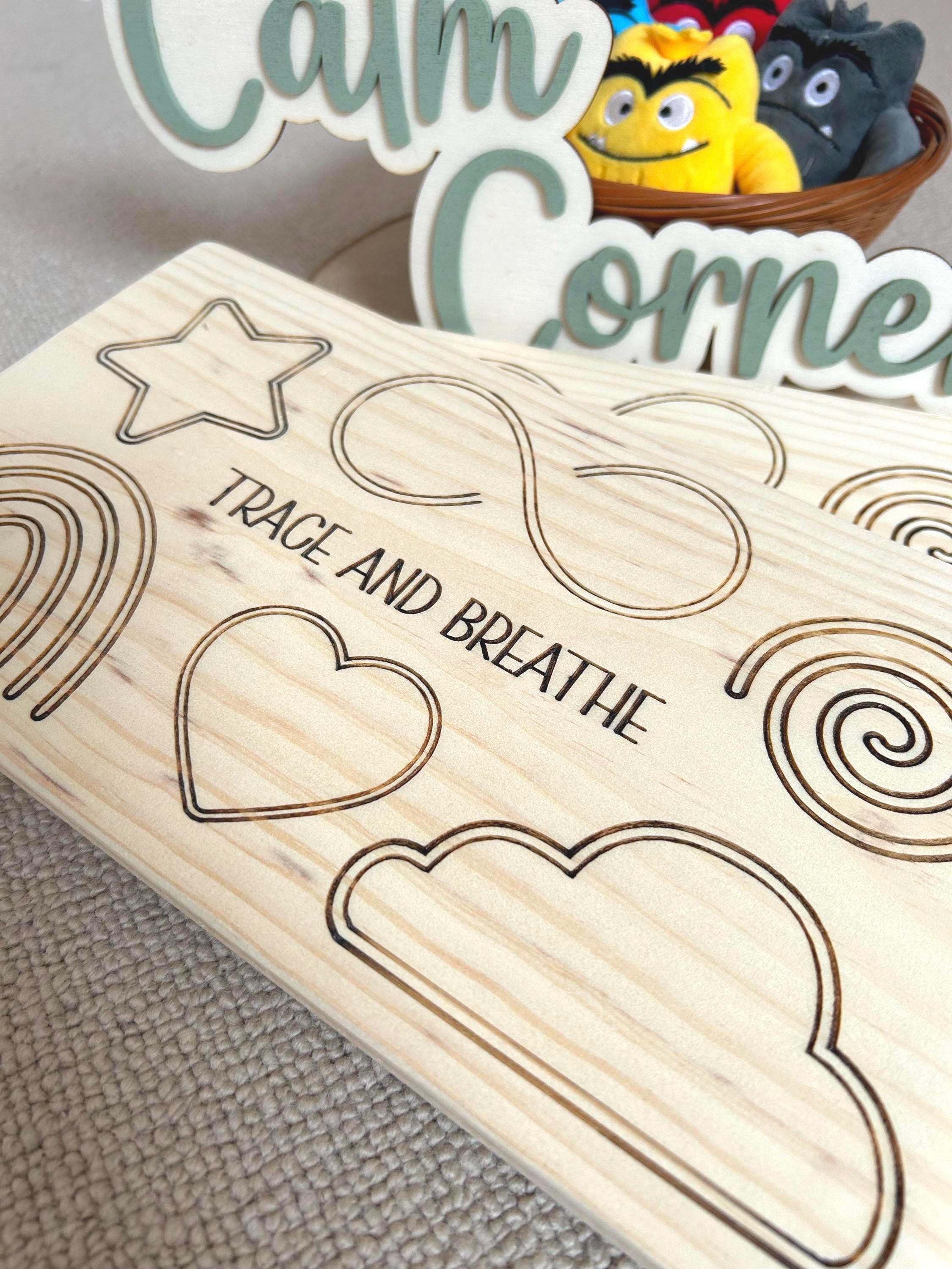 Wooden Mindfulness Breathing Board: Finger Tracing, Calm Corner