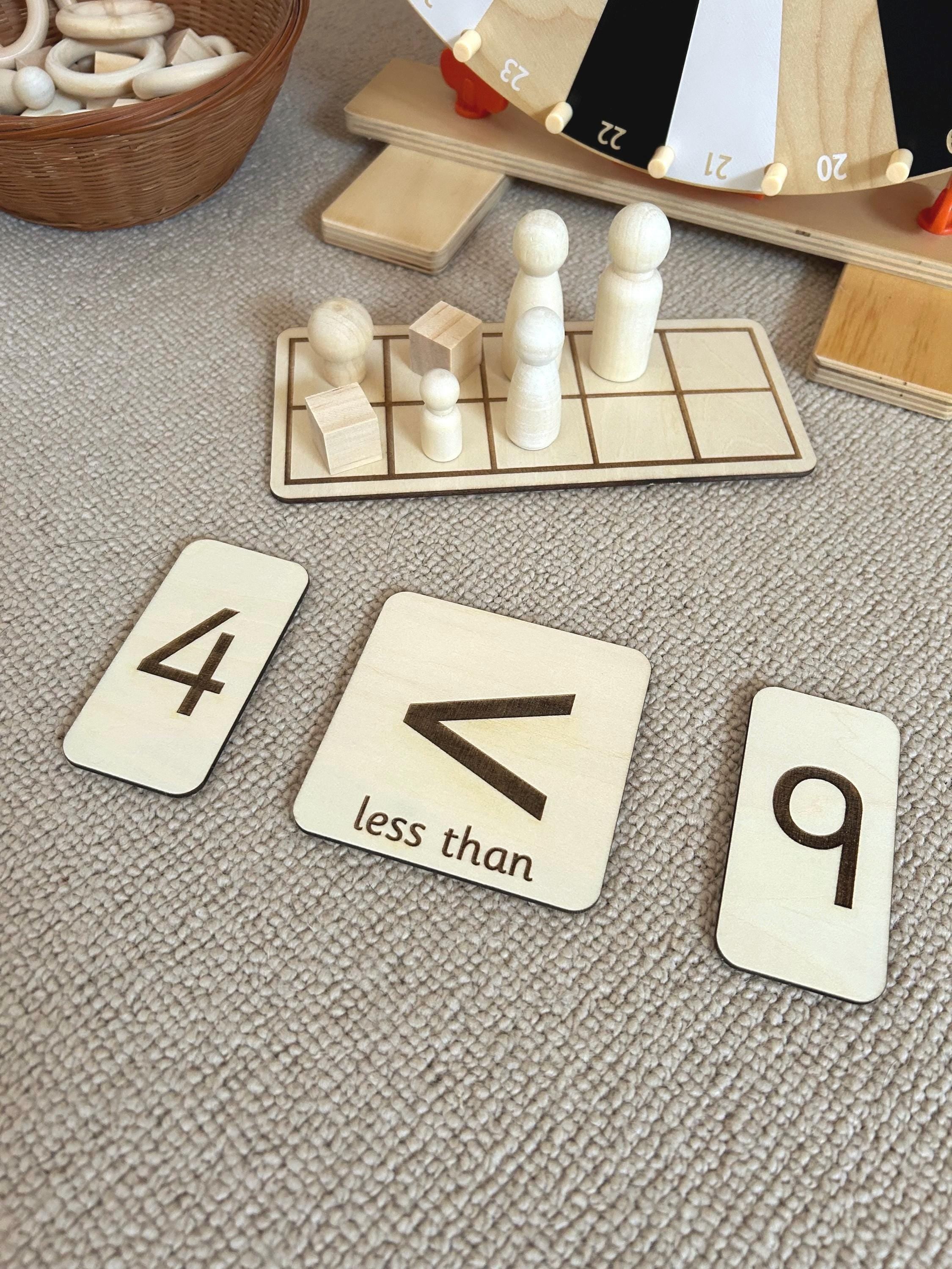 Wooden Place Value Set - Wooden Number Cards - Inequality Symbols