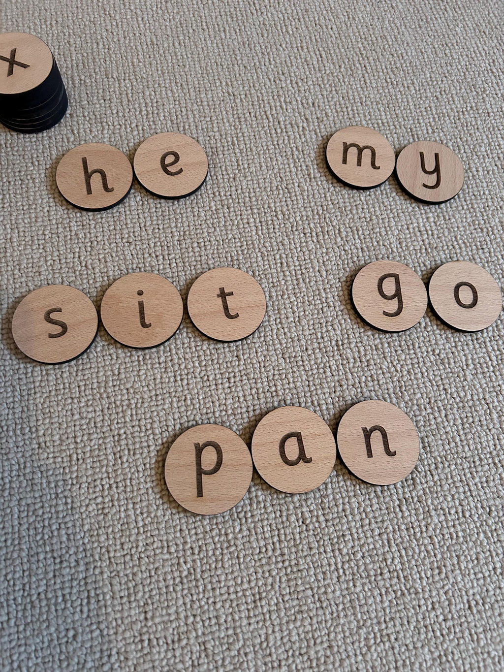 Wooden Alphabet Discs