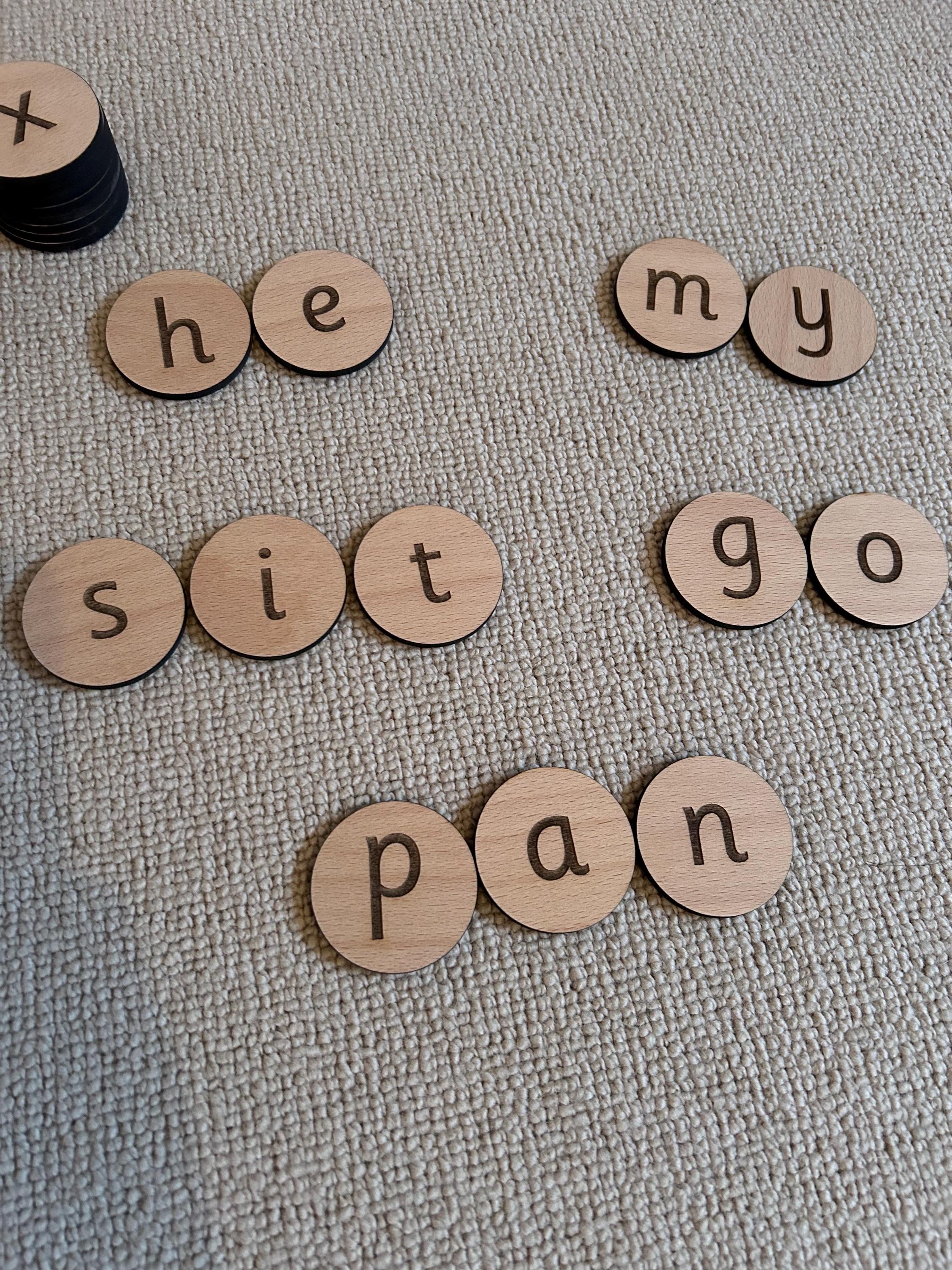 Wooden Alphabet Discs