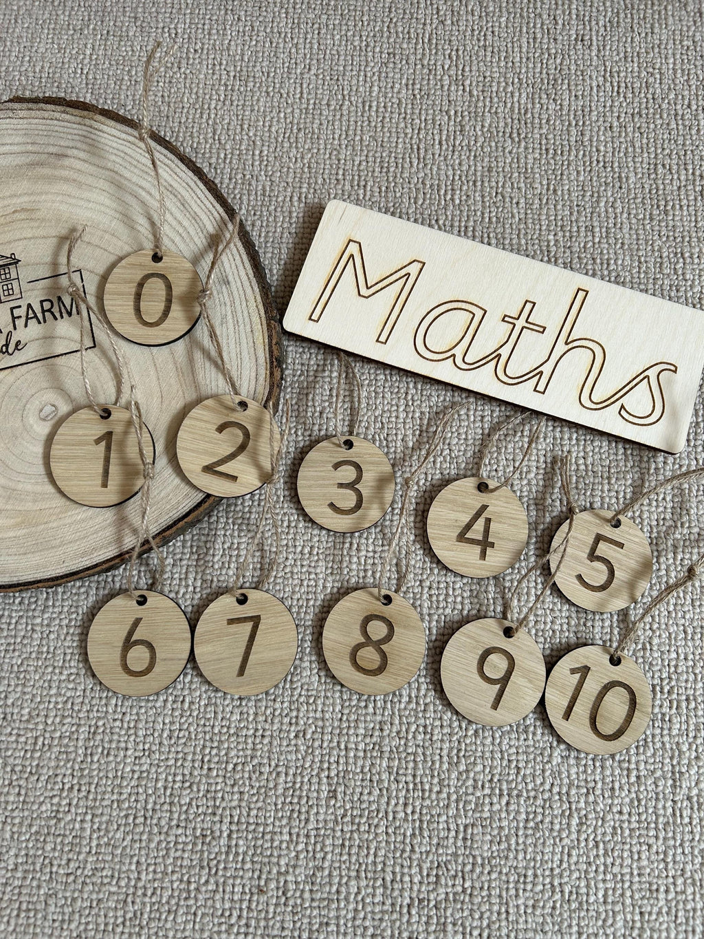 Wooden Number Discs - Numbers to 20